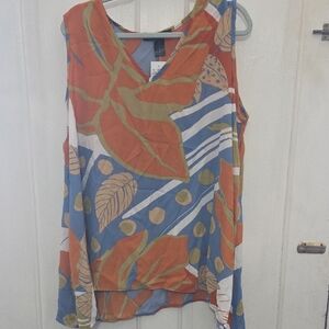 Ashley Stewart Multicolor Sleeveless Blouse